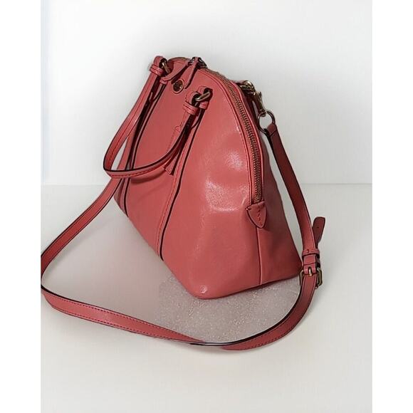 EUC COACH Coral Saffiano Peyton Cora Domed Crossbody Satchel Purse Bag Shoulder - Picture 3 of 9